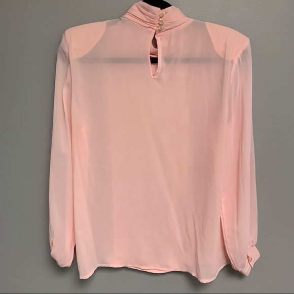 Vintage Sheer Pastel Pink Women’s Large Blouse - Picture 3 of 11